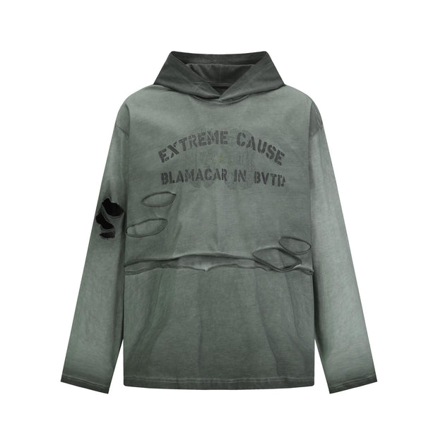 Old letter hooded sweatshirt for men and women