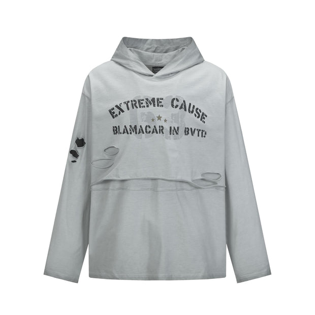Old letter hooded sweatshirt for men and women
