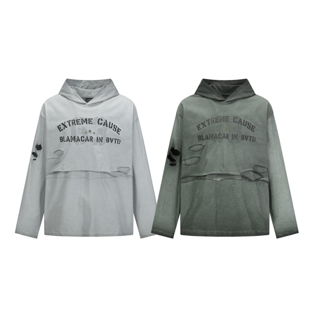 Old letter hooded sweatshirt for men and women