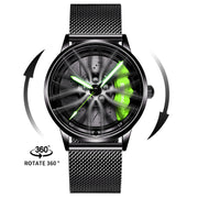New Top Brand Luxury Mens Watches Stainless Steel Car Wheel Hub Quartz Watch For Men Military Sport Watch Relogio Masculino